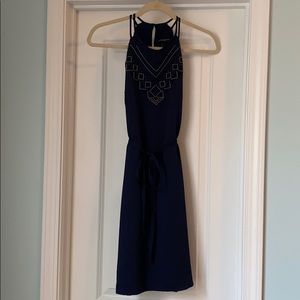 Banana Republic navy tie waist dress